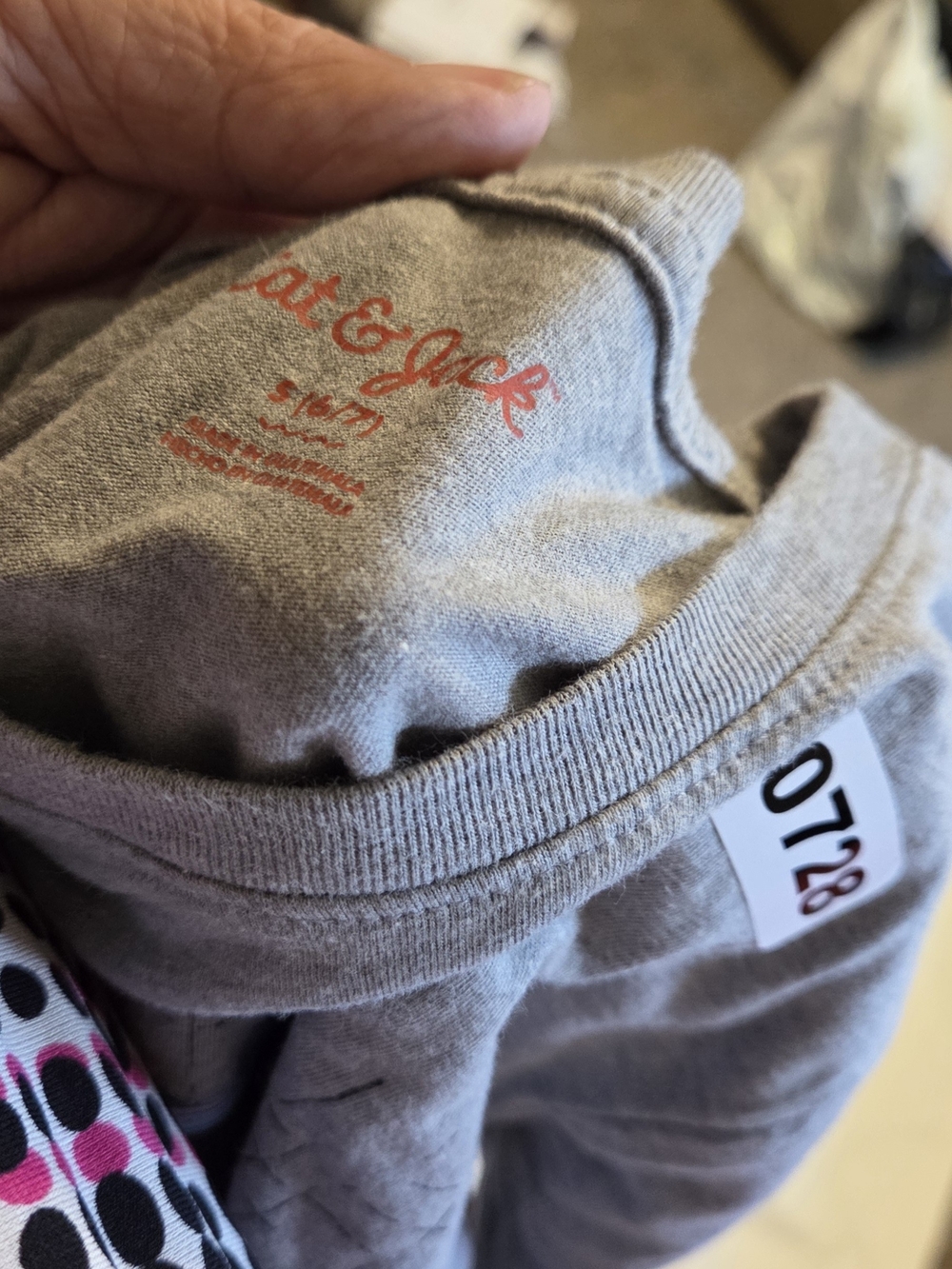 Cat & Jack Gray Crewneck Tee with Orange Logo